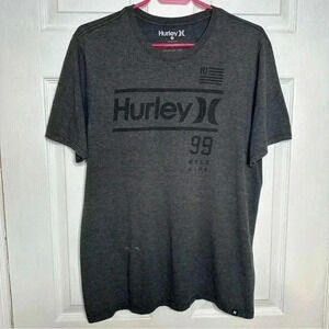 Hurley T-Shirt Grey  & Black Size Large